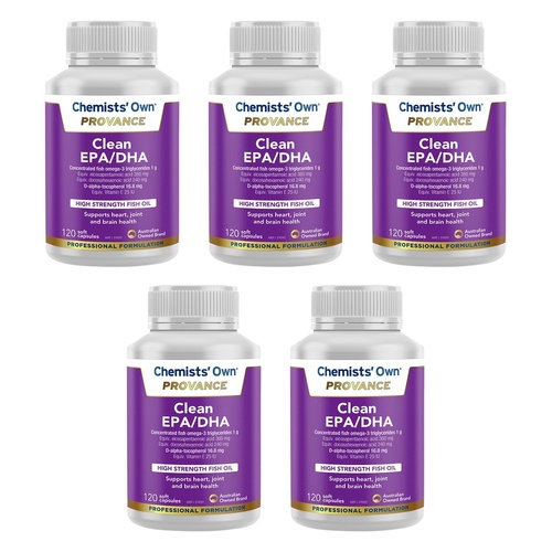 Chemists' Own Provance Clean EPA DHA Fish Oil 120 Capsules Pack of 5