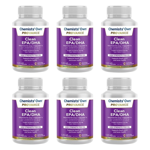 Chemists' Own Provance Clean EPA DHA Fish Oil 120 Capsules Pack of 6