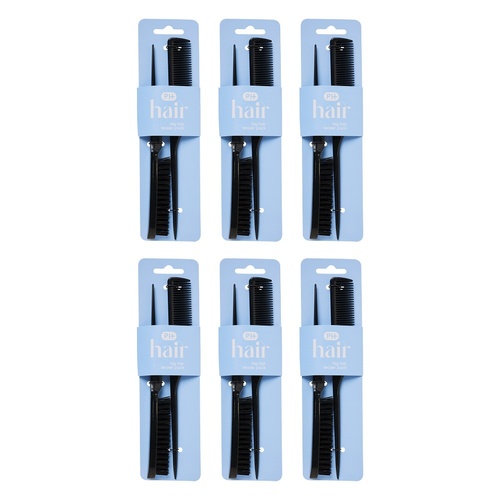 Pharmacy Health Big Hair Teaser Comb 2 Pack Bundle of 6