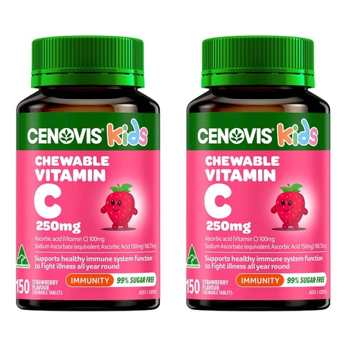 Cenovis Chewable Vitamin C 250mg Strawberry 150 Tablets Pack of 2