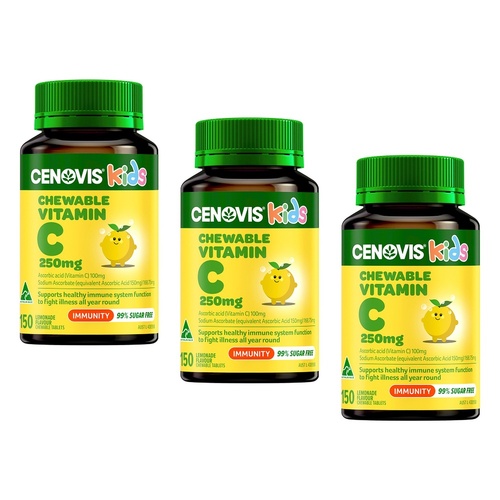 Cenovis Chewable Vitamin C 250mg Lemonade 150 Tablets Pack of 3