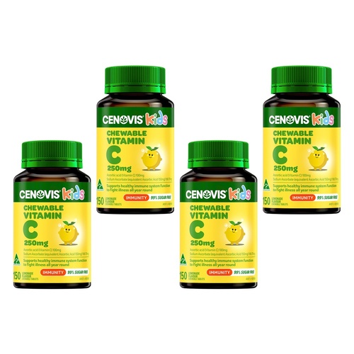 Cenovis Chewable Vitamin C 250mg Lemonade 150 Tablets Pack of 4