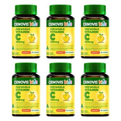 Cenovis Chewable Vitamin C 250mg Lemonade 150 Tablets Pack of 6