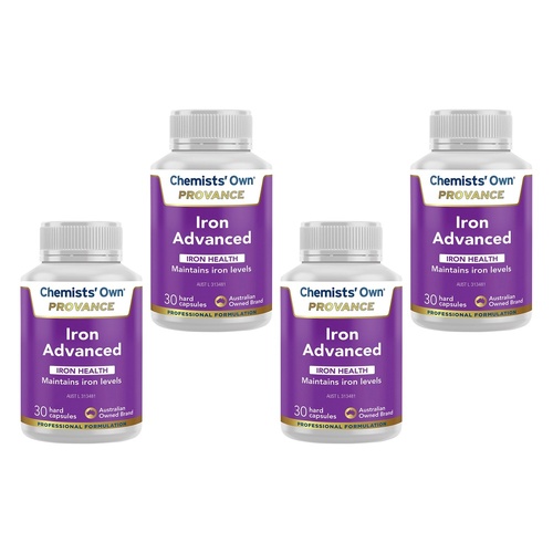 Chemists' Own Provance Iron Advanced 30 Capsules Pack of 4