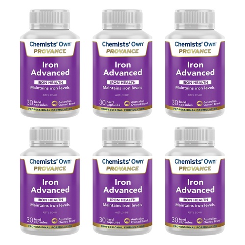 Chemists' Own Provance Iron Advanced 30 Capsules Pack of 6