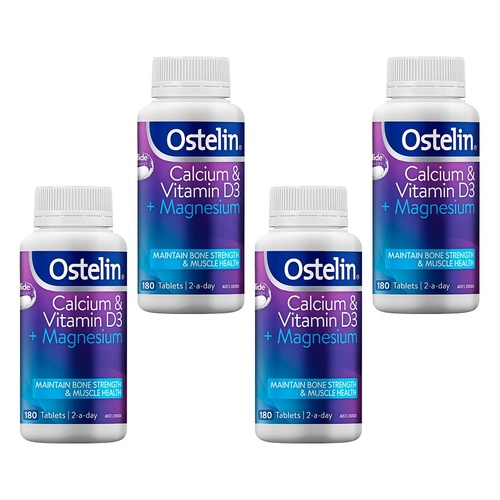 Ostelin Calcium & Vitamin D3 + Magnesium 180 Tablets Pack of 4