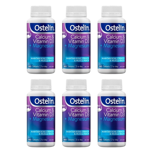 Ostelin Calcium & Vitamin D3 + Magnesium 180 Tablets Pack of 6