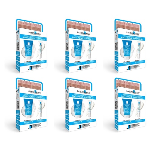 La Roche-Posay Effaclar Anti-Acne Starter Kit 2 Piece Set Pack of 6