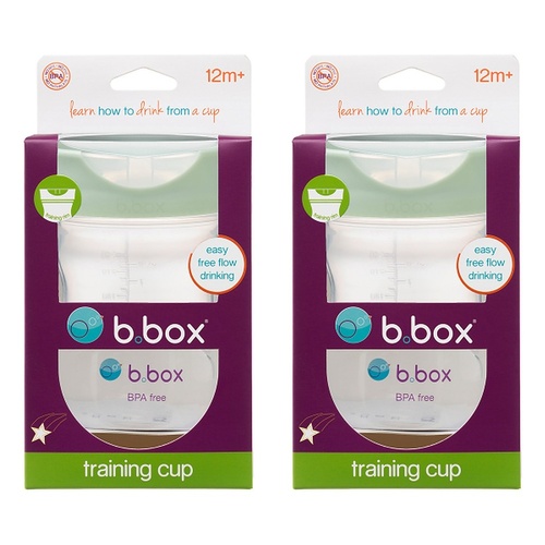 B.Box 240mL Training Rim Cup Sage x 12 Bundle of 2