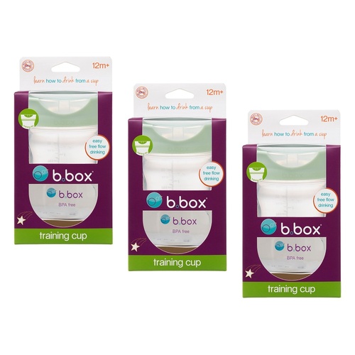 B.Box 240mL Training Rim Cup Sage x 12 Bundle of 3