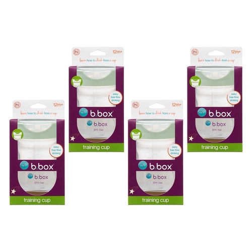 B.Box 240mL Training Rim Cup Sage x 12 Bundle of 4