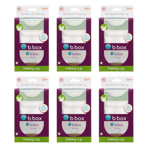 B.Box 240mL Training Rim Cup Sage x 12 Bundle of 6