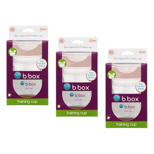 B.Box 240mL Training Rim Cup Blush Pack of 3