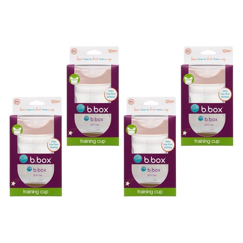 B.Box 240mL Training Rim Cup Blush Pack of 4