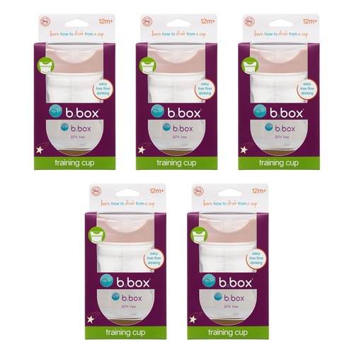 B.Box 240mL Training Rim Cup Blush Pack of 5