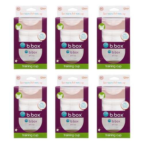 B.Box 240mL Training Rim Cup Blush Pack of 6