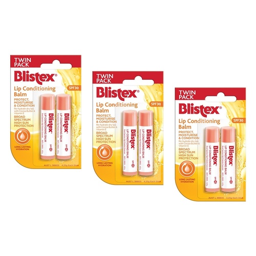Blistex Lip Conditioning Balm SPF 30 2 Pack Bundle of 3