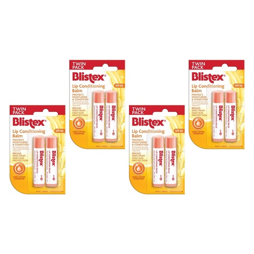 Blistex Lip Conditioning Balm SPF 30 2 Pack Bundle of 4