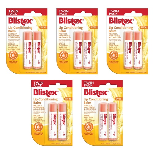 Blistex Lip Conditioning Balm SPF 30 2 Pack Bundle of 5
