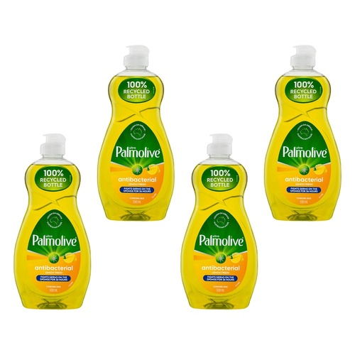 Palmolive Dishwashing Liquid Antibacterial Lemon Ultra 500mL Pack of 4