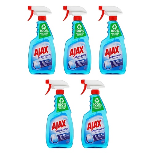 Ajax Spray n' Wipe Triple Action Glass Cleaner 500mL Pack of 5