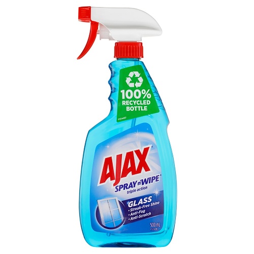 Ajax Spray n' Wipe Triple Action Glass Cleaner 500mL