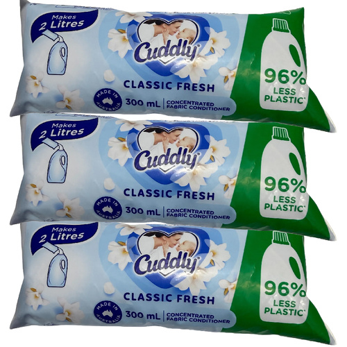 Cuddly Classic Fresh Fabric Conditioner Concentrate Refill 3 Pack 300ml