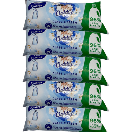 Cuddly Classic Fresh Fabric Conditioner Concentrate Refill 5 Pack 300ml