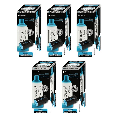 e-Chamber Spacer + Pulse Oximeter Kit Pack of 5