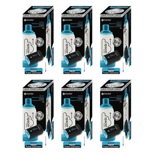 e-Chamber Spacer + Pulse Oximeter Kit Pack of 6