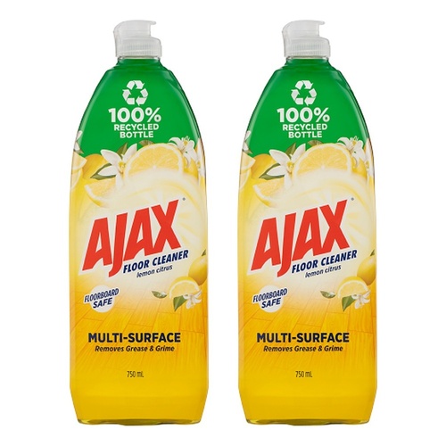 Ajax Floor Cleaner Lemon Citrus Burst 750mL Pack of 2