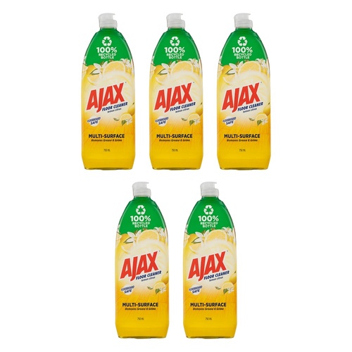 Ajax Floor Cleaner Lemon Citrus Burst 750mL Pack of 5