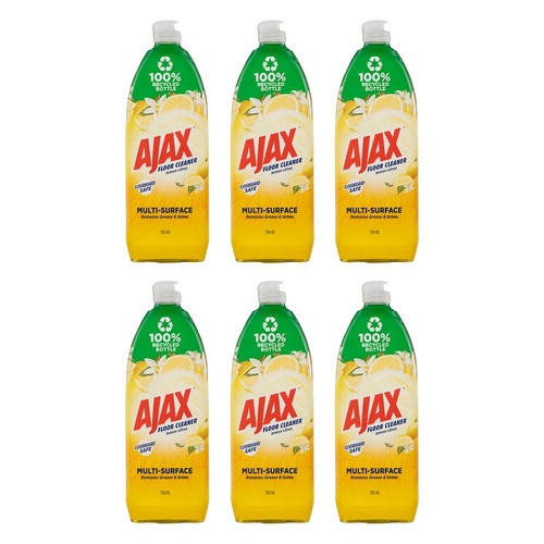 Ajax Floor Cleaner Lemon Citrus Burst 750mL Pack of 6