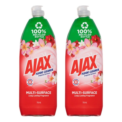 Ajax Floor Cleaner Tropical Breeze 750mL Pack of 2