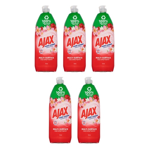 Ajax Floor Cleaner Tropical Breeze 750mL Pack of 5