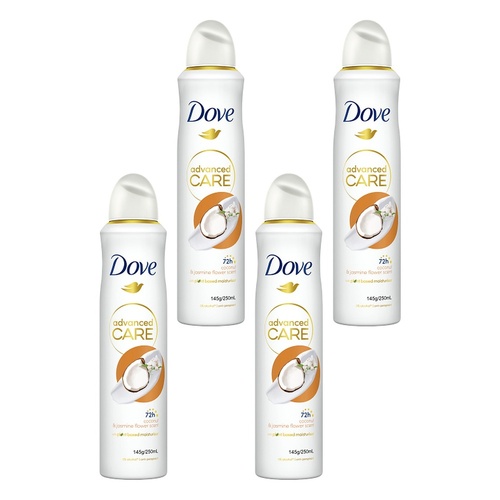 Dove Advanced Care 72h Anti-Perspirant Coconut & Jasmine Flower Scent Pack of 4