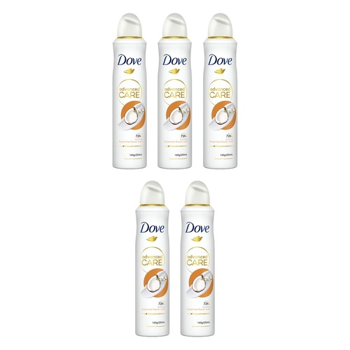 Dove Advanced Care 72h Anti-Perspirant Coconut & Jasmine Flower Scent Pack of 5