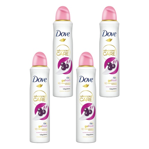 Dove Advanced Care 72h Go Fresh Antiperspirant Acai Berry & Waterlily Pack of 4