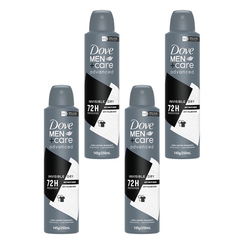 Dove Men+Care Advanced Anti-Perspirant Invisible Dry 250mL Pack of 4