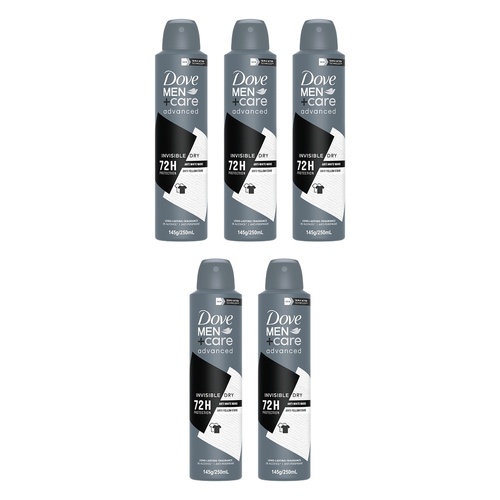 Dove Men+Care Advanced Anti-Perspirant Invisible Dry 250mL Pack of 5