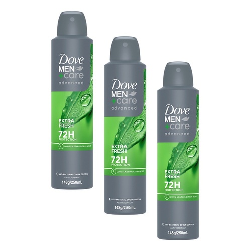 Dove Men+Care Advanced Anti-Perspirant Extra Fresh 250mL Pack of 3