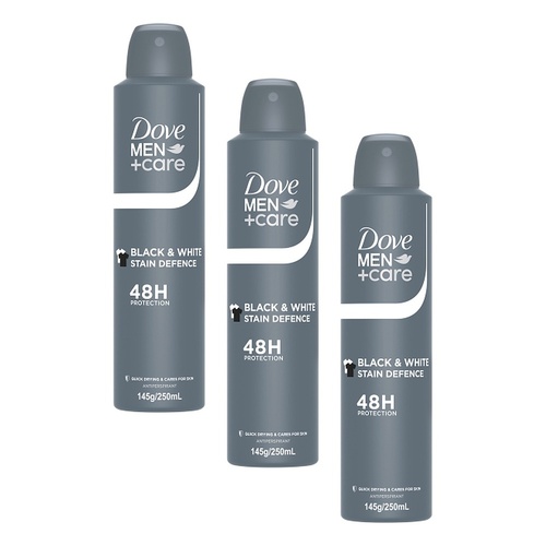 Dove Men+Care Stain Defense Antiperspirant Aerosol 250mL Pack of 3