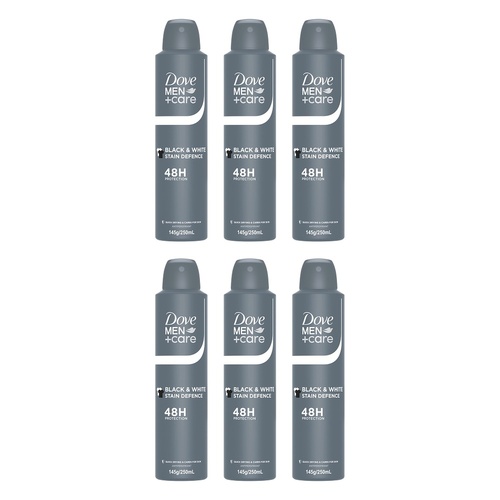 Dove Men+Care Stain Defense Antiperspirant Aerosol 250mL Pack of 6
