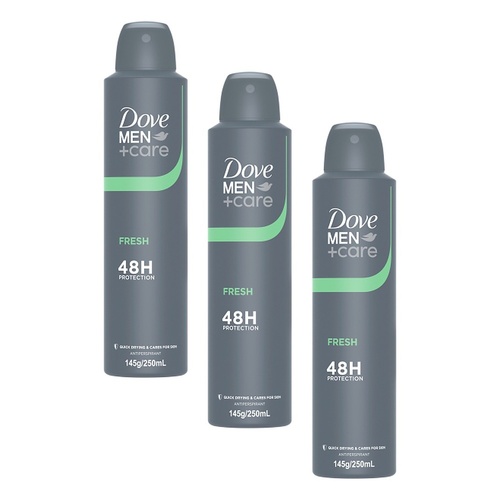 Dove Men+Care Fresh Protection + Comfort Anti-Perspirant 250mL Pack of 3