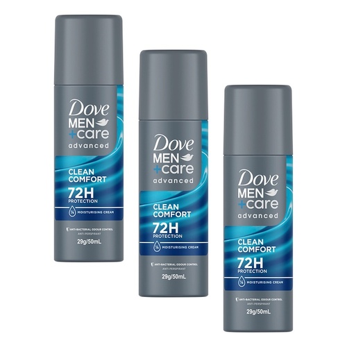 Dove Men+Care Advanced Clean Comfort Anti-Perspirant 50mL Pack of 3