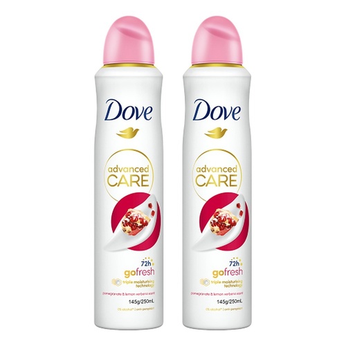 Dove Advanced Care 72H Go Fresh Antiperspirant Pomegranate & Lemon Pack of 2
