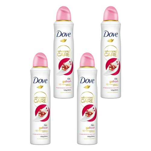 Dove Advanced Care 72H Go Fresh Antiperspirant Pomegranate & Lemon Pack of 4