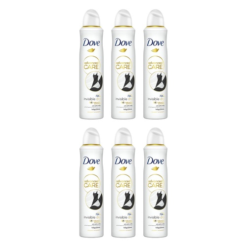 Dove Advanced Care Anti-Perspirant Invisible Dry 250mL Pack of 6