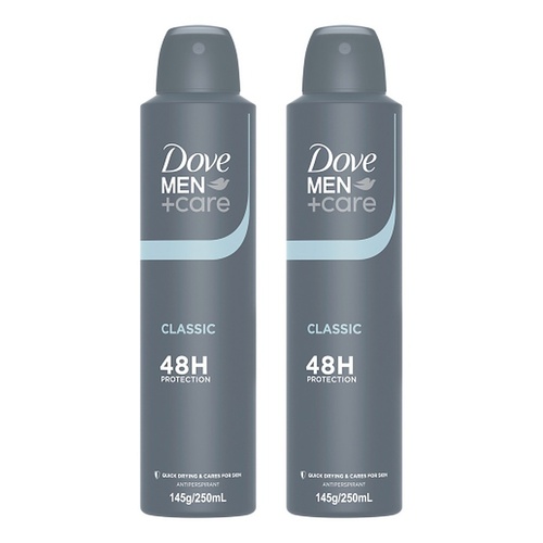 Dove Men+Care Antiperspirant Aerosol Classic 250mL Pack of 2
