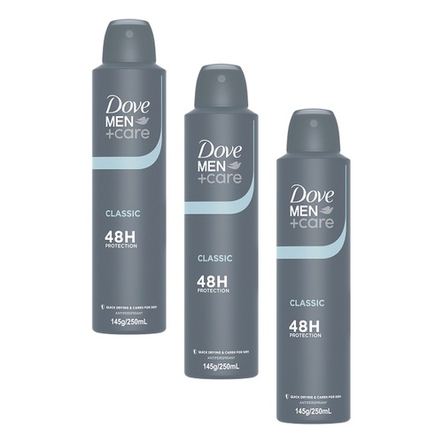 Dove Men+Care Antiperspirant Aerosol Classic 250mL Pack of 3